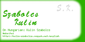 szabolcs kulin business card